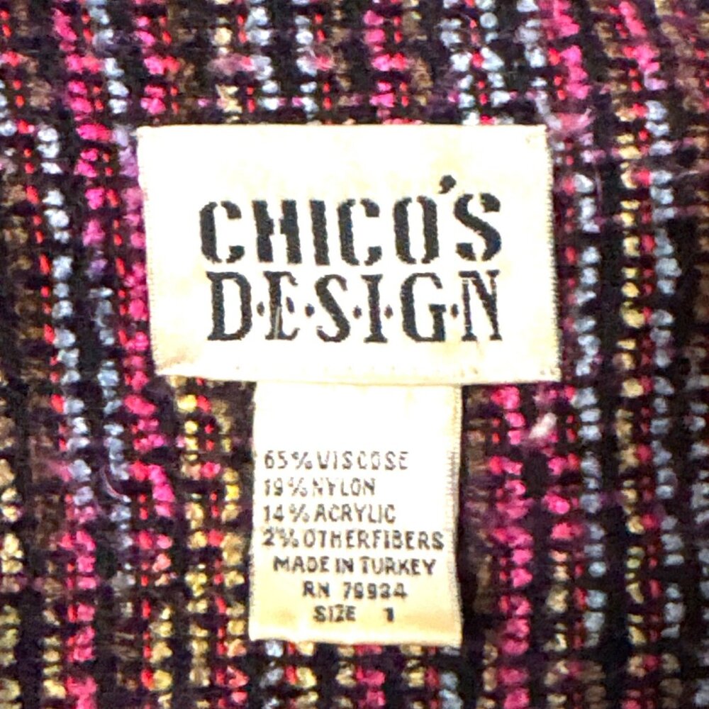 Chicos Design Purple Eyelash Texture Duster Sweater Art to Wear Indie Boho - Picture 3 of 5